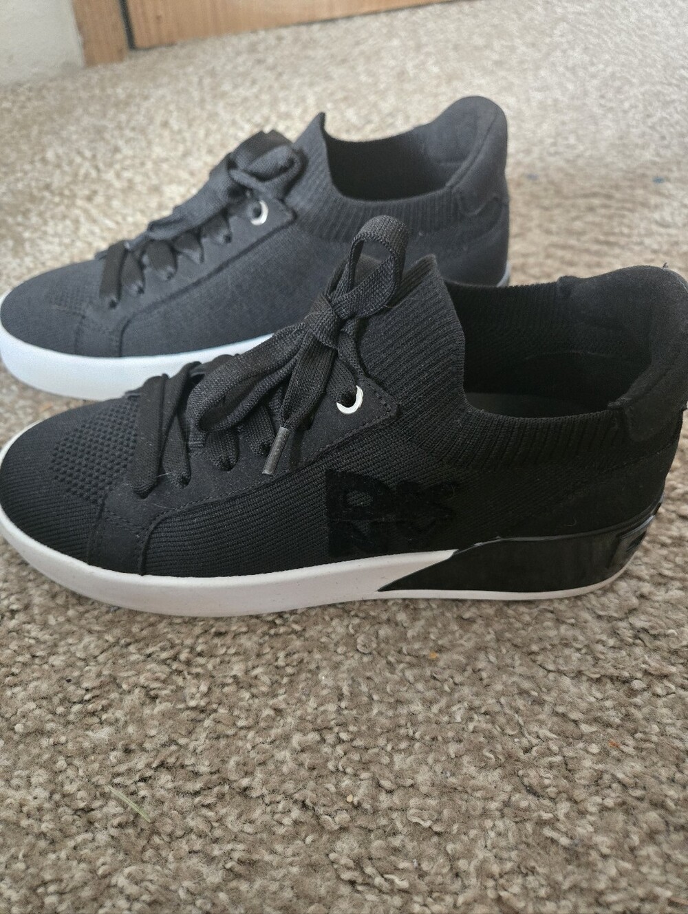 DKNY Mallory Black Knit Slip-On Sneaker